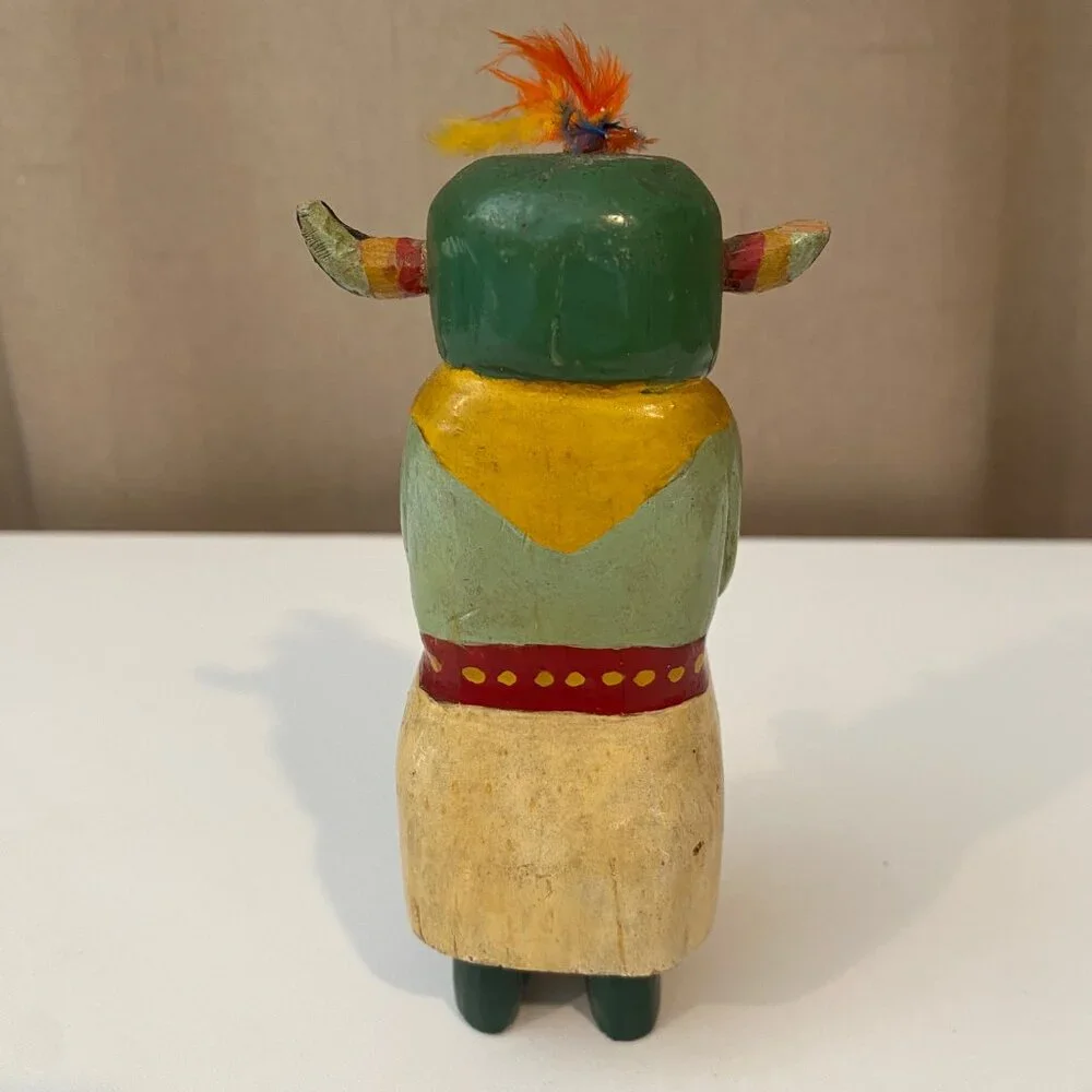 Antique Hopi Kachina Doll‎ Hand Painted Wood 5” – Broken Right Hand